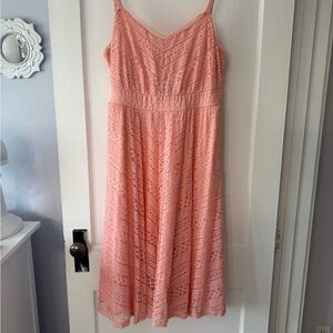 Torrid Pink lace Midi Dress